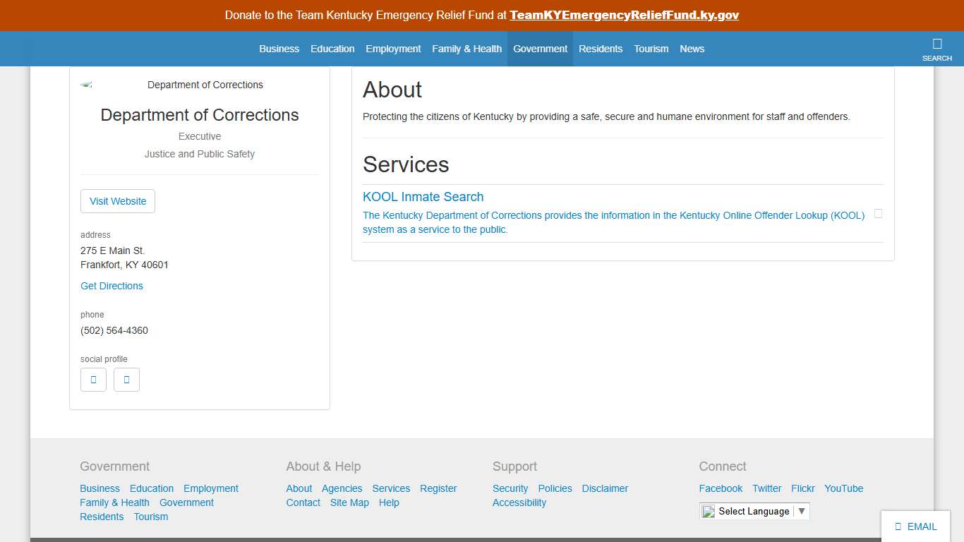 Department of Corrections - Kentucky.gov